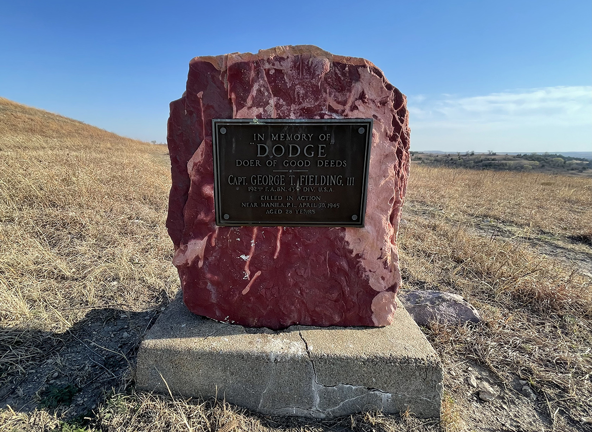 Memorial for Captain George T. Fielding III. 192nd F.A. Bn., 43rd Div., U.S. A. Killed in Action Near Manila. P.I. April 30, 1945. Aged 28 years.