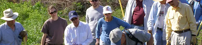 Mount Mitchell Prairie Guards Volunteers working on prairie maintenance and improvements